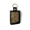 Green Hermitage Key Chain Corporate Gift Plant Leather & Printed Cork| Name Tag Pocket Inside (Black)