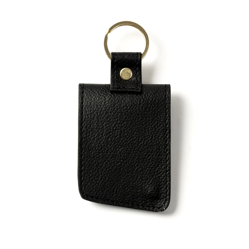 Green Hermitage Key Chain Corporate Gift Plant Leather & Printed Cork| Name Tag Pocket Inside (Black)