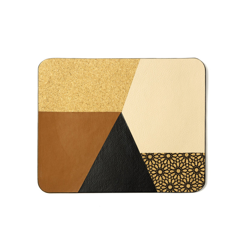 Green Hermitage Mouse Pad Plant Leather & Cork | Rectangular (Neutral colours)