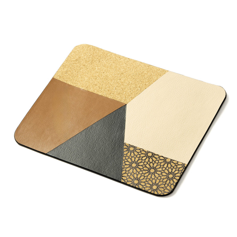 Green Hermitage Mouse Pad Plant Leather & Cork | Rectangular (Neutral colours)