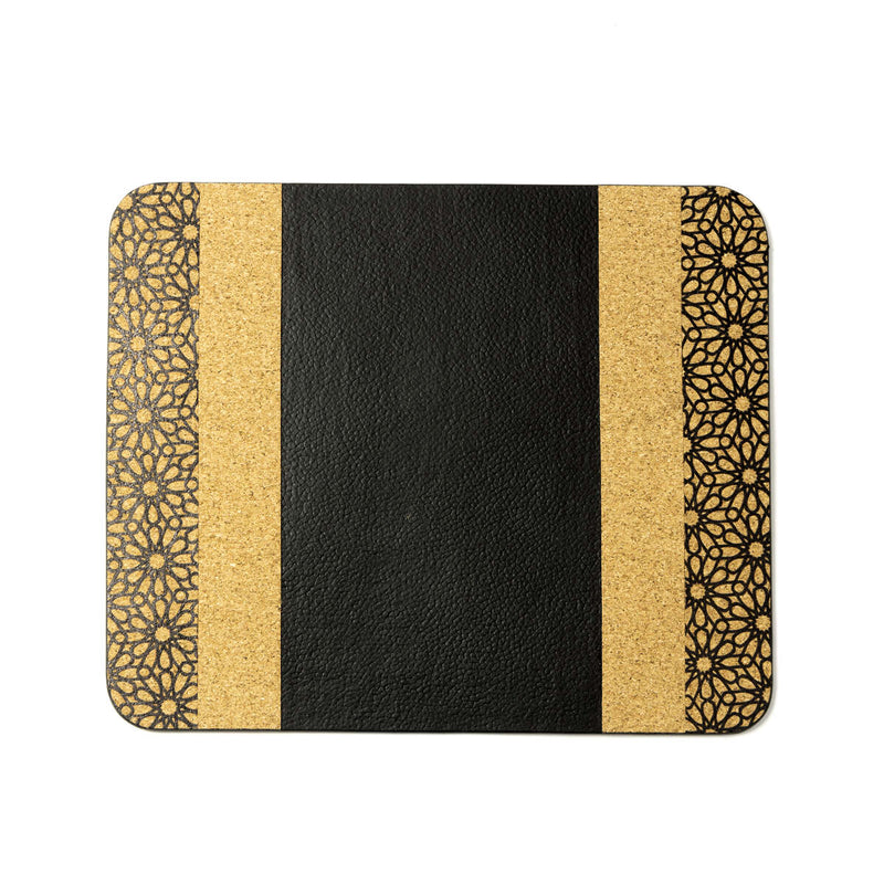 Green Hermitage Mouse Pad Plant Leather & Cork | Rectangular (Neutral colours)