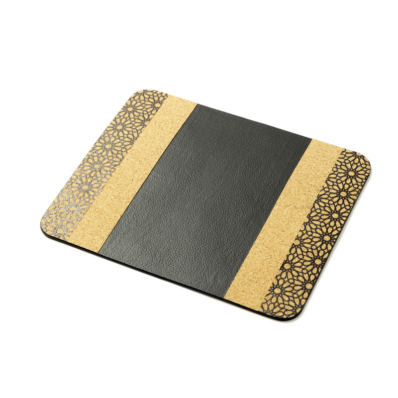 Green Hermitage Mouse Pad Plant Leather & Cork | Rectangular (Neutral colours)