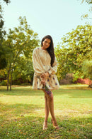 The Conscious Closet  Lavender Leaflet Detachable Dress in Handloom Cotton