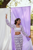 The Conscious Closet Cold Purple Dispersed Capsule Women Trousers