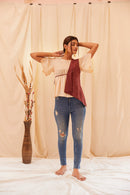 The Conscious Closet White Rock and Congo Brown Congo Rock Top Set