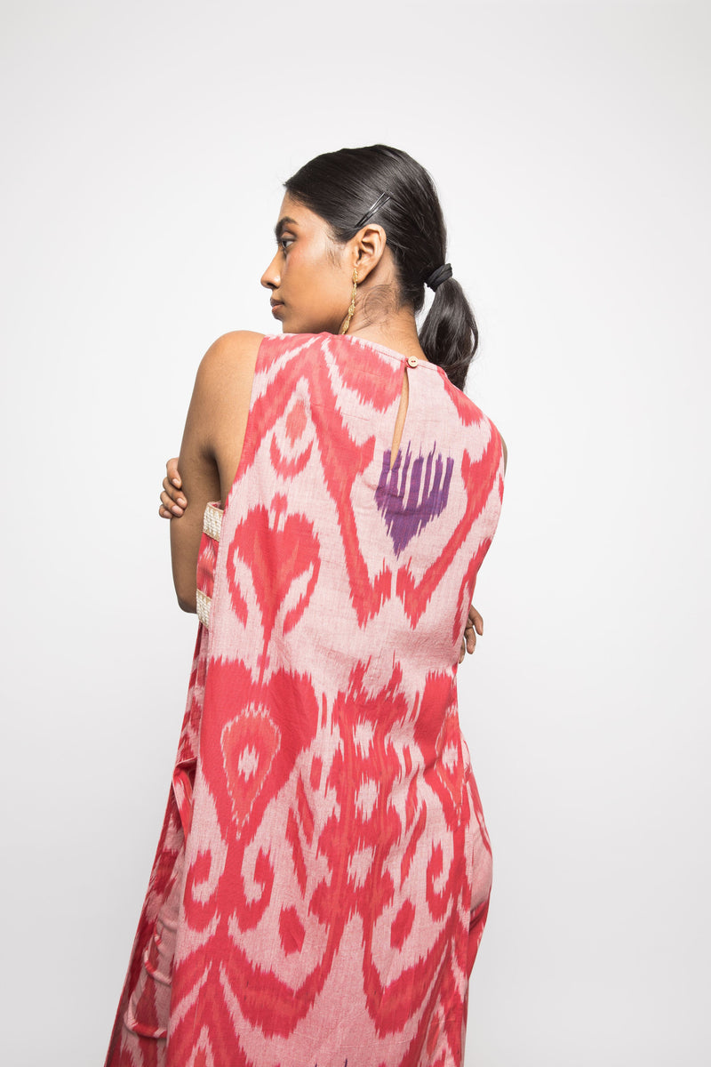 Anushé Pirani Handwoven Cotton Ikat Women's Pink Tunic