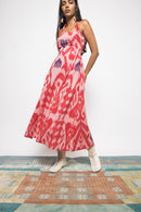 Anushé Pirani Handwoven Cotton Ikat Women's Pink Dress