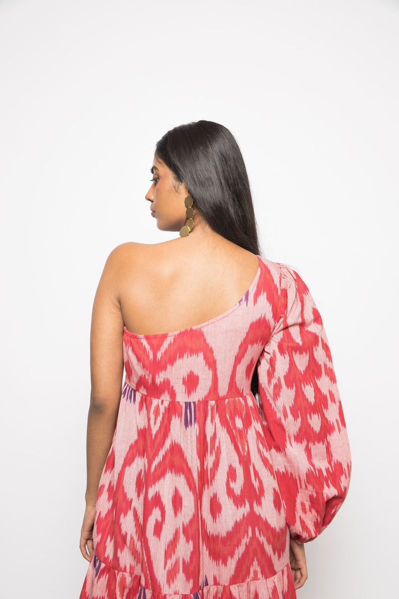 Anushé Pirani Handwoven Cotton Ikat Women's Pink Dress