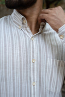 Earthy Route Off White Stripes · Button Down Collar · Full Sleeve Shirt