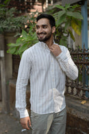 Earthy Route Off White Stripes · Button Down Collar · Full Sleeve Shirt