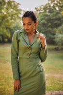 The Conscious Closet Spanish Green Spanish Cut-Out Blazer