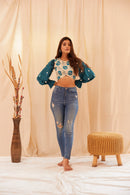 The Conscious Closet  Blue Slate Sweet Waft Top