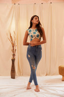 The Conscious Closet  Blue Slate Sweet Waft Top