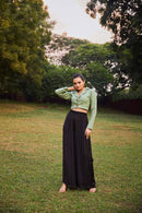 The Conscious Closet Spanish Green Spanish Cut-Out Blazer Dress