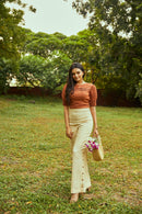 The Conscious Closet Otter Brown and Pavlova Nutmeg Breezy Jumpsuit