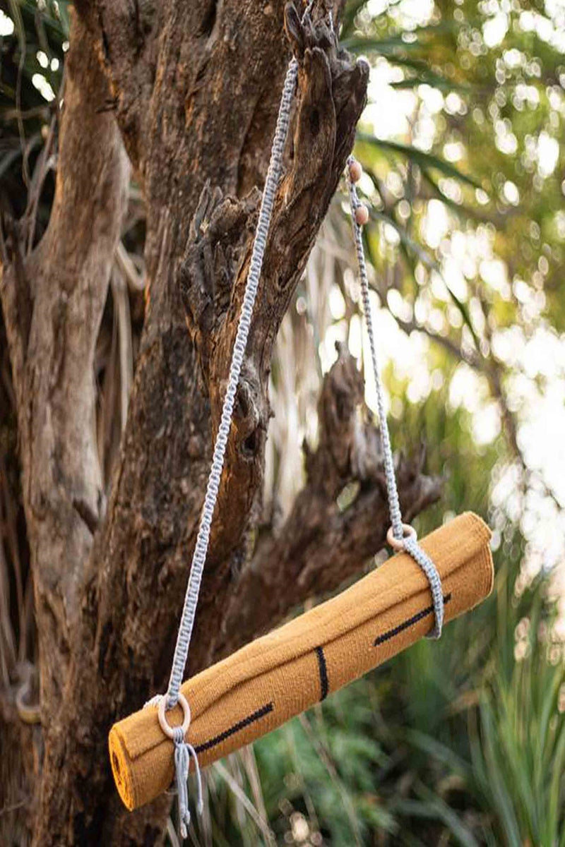 DVAAR MACRAME MAT CARRIER STRAPS 100%COTTON MADE IN INDIA WASHABLE AND TRENDY COLOUR GORGEOUS GREY