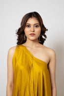 Emotive Fashion A Zero Waste One Shoulder Mustard Yellow Dress
