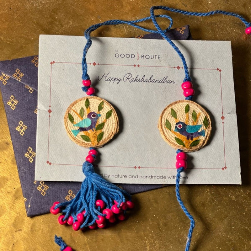 The Good Route Bluebird Rakhi & Lumba set