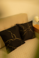 JOD Cotton Hand painted Black Pillow Covers
