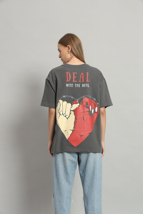 Dvrzi Grey Diabolical Deal Oversized Tee Women’s