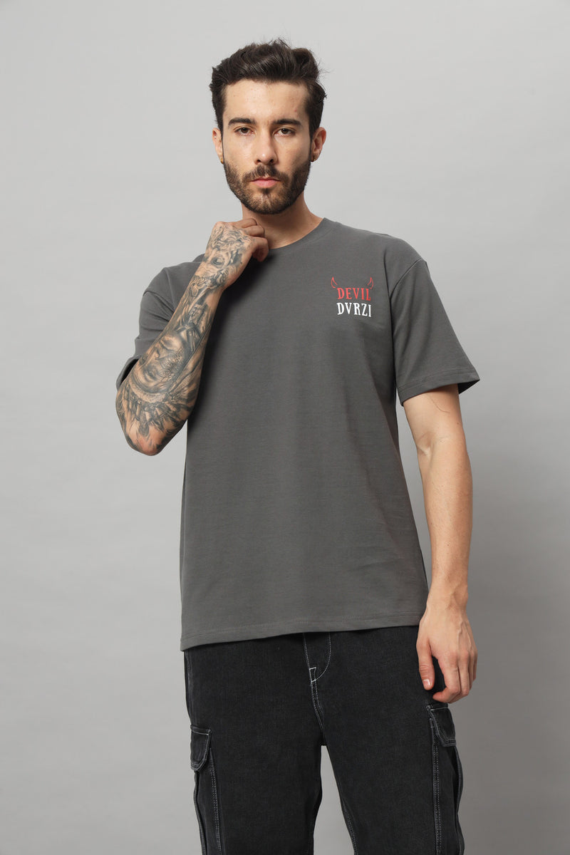 Dvrzi Grey Diabolical Deal Oversized Tee Men’s