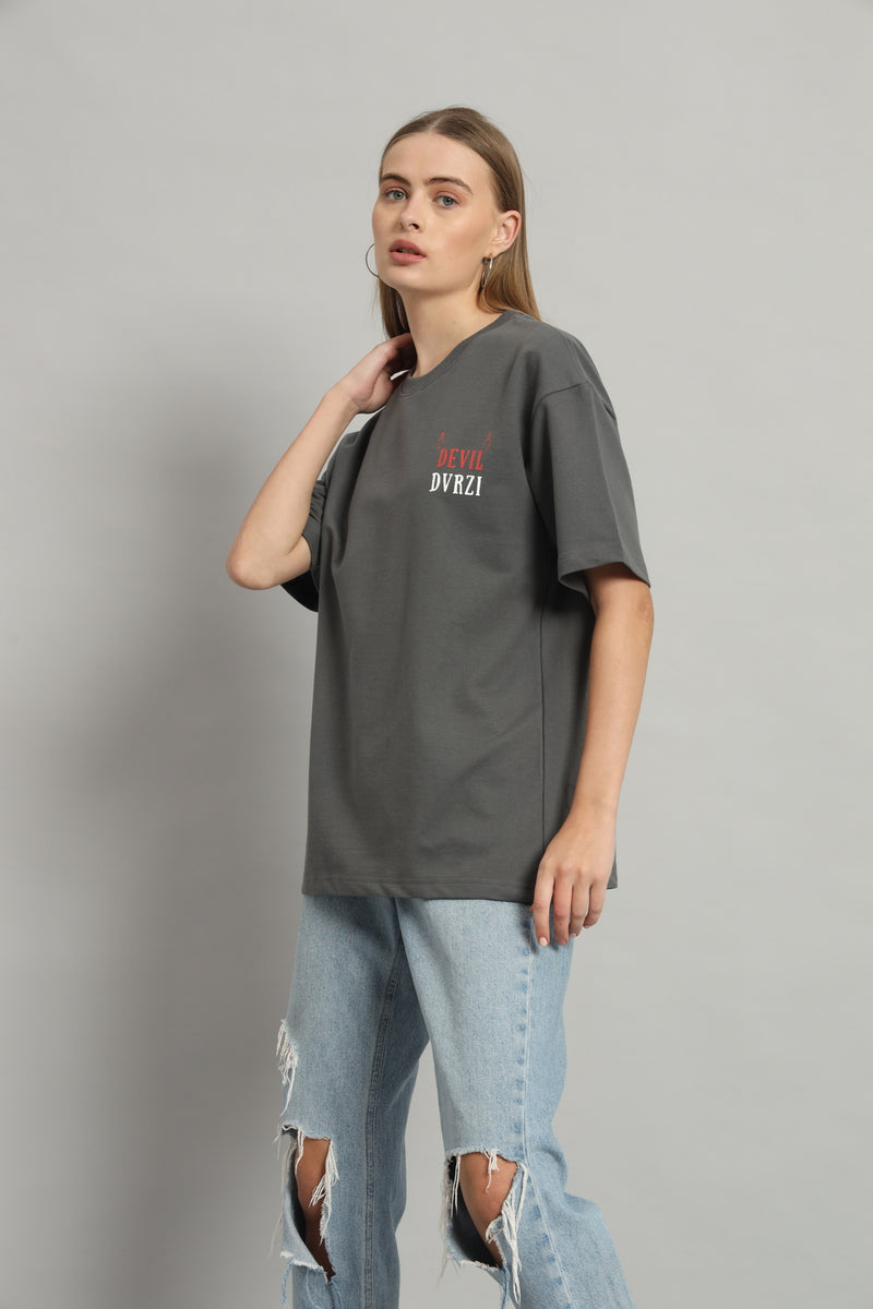 Dvrzi Grey Diabolical Deal Oversized Tee Women’s