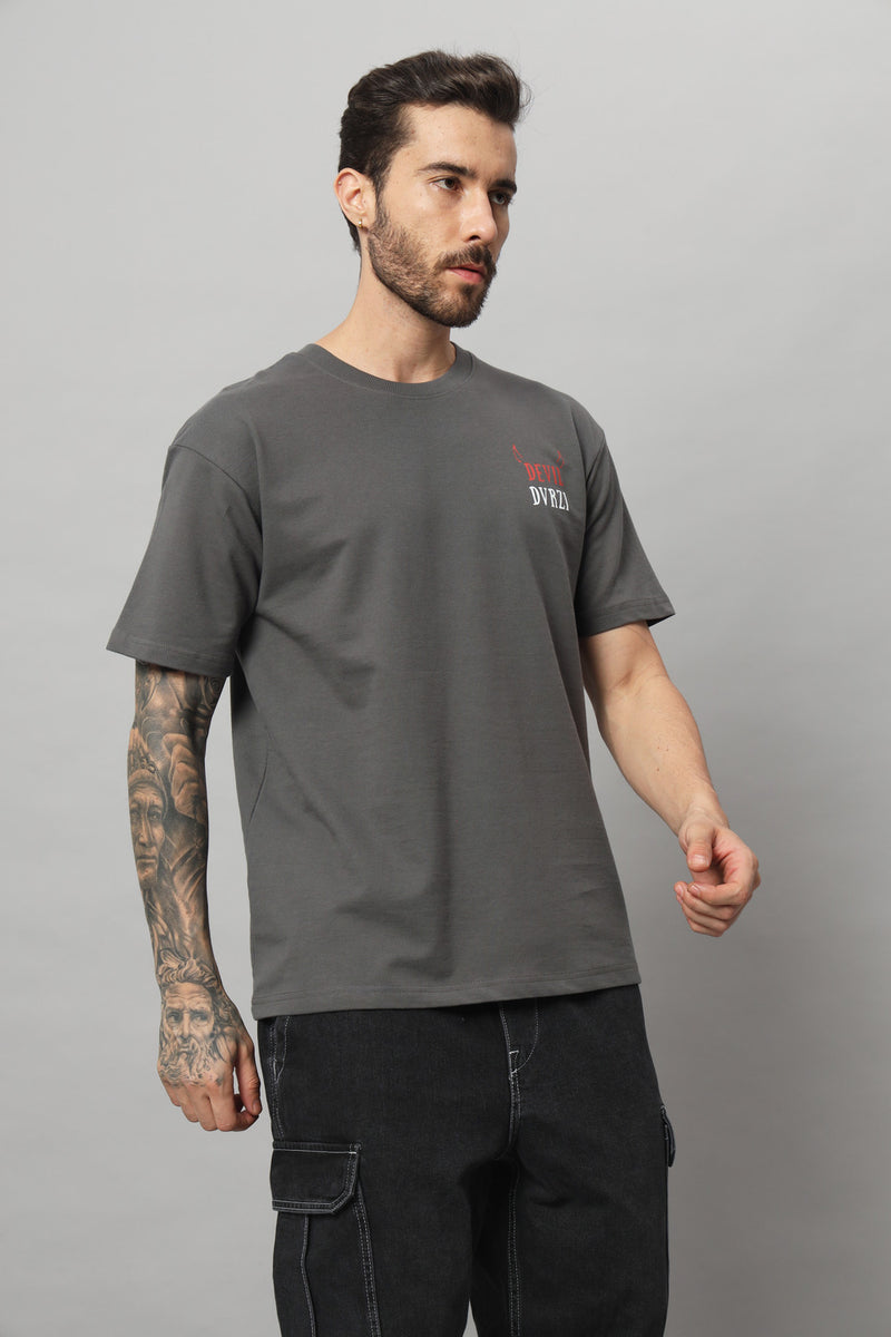 Dvrzi Grey Diabolical Deal Oversized Tee Men’s