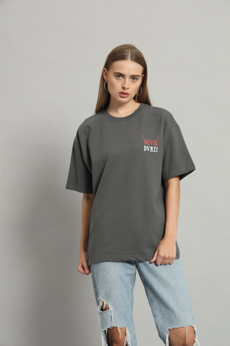 Dvrzi Grey Diabolical Deal Oversized Tee Women’s