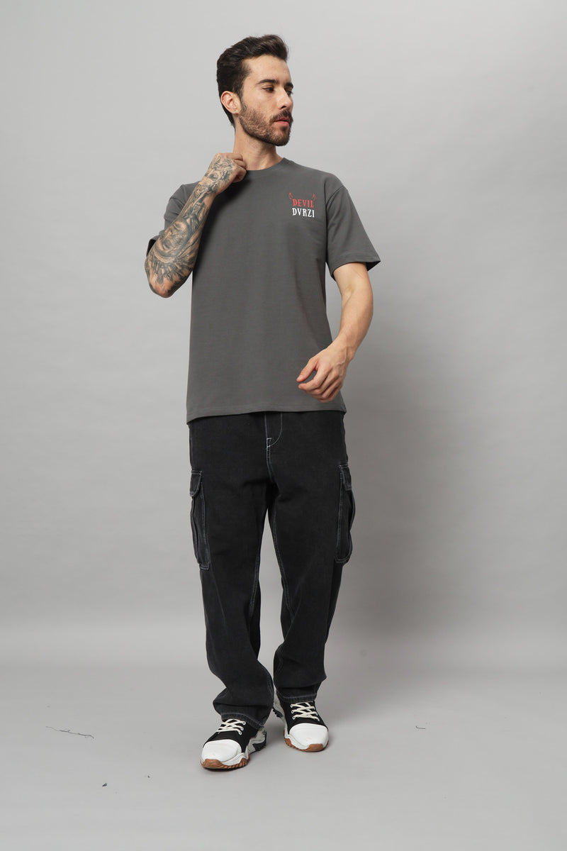 Dvrzi Grey Diabolical Deal Oversized Tee Men’s