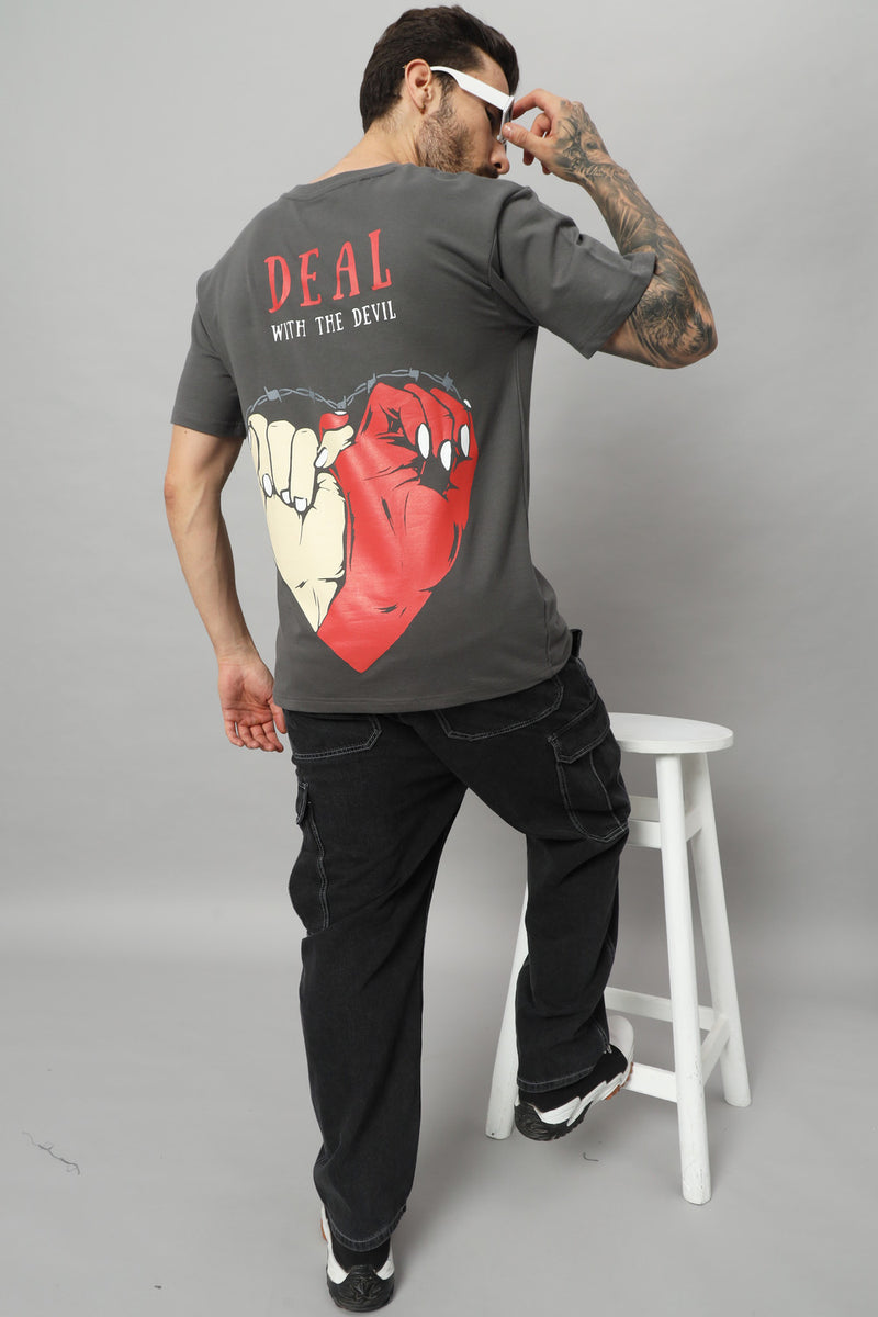 Dvrzi Grey Diabolical Deal Oversized Tee Men’s