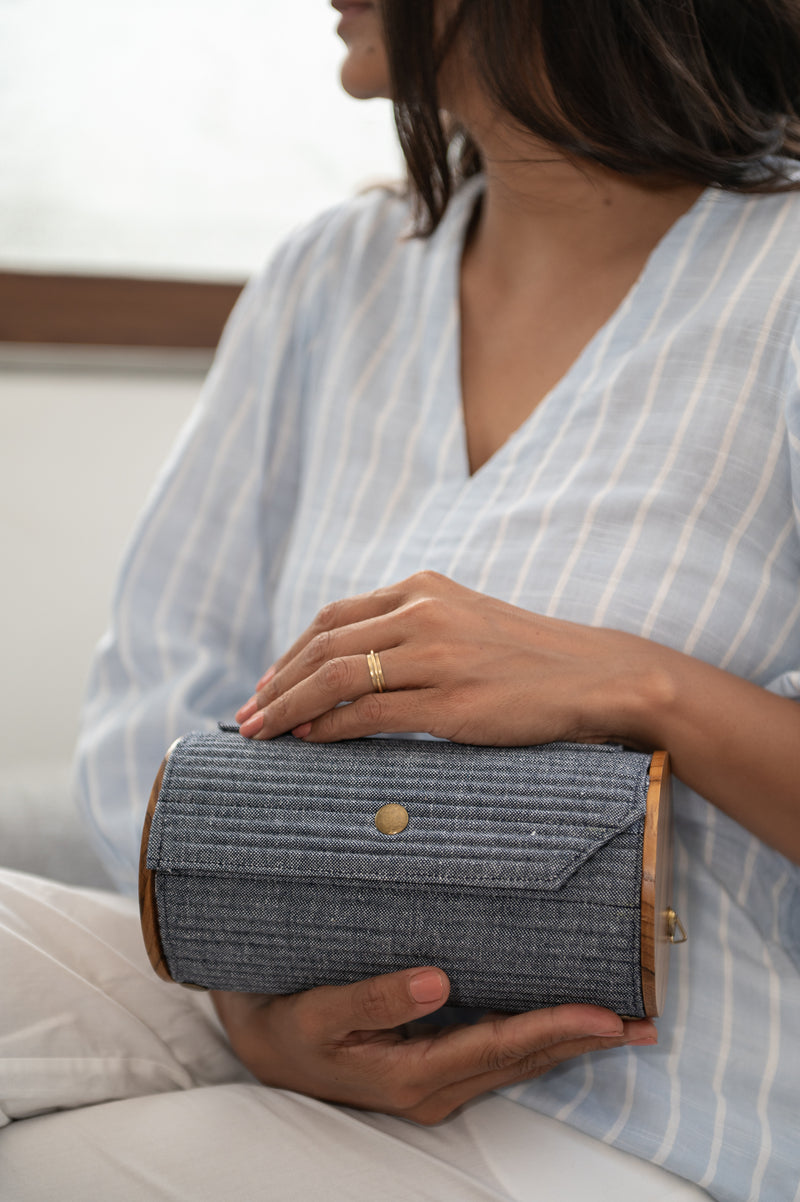 non-leather Round Clutch Bag
