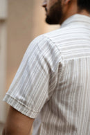 Earthy Route Off White Stripes · Button Down Collar · Half Sleeve Shirt