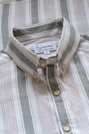 Earthy Route Pink and Green Stripes · Button Down Collar · Half Sleeve Shirt