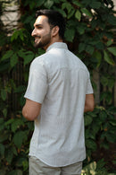 Earthy Route Green and Mustard Stripes · Button Down Collar · Half Sleeve Shirt