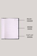 Hōō Living - Black Cotton Cover Hardback Notebook Made from Upcycled Sanitary Pads