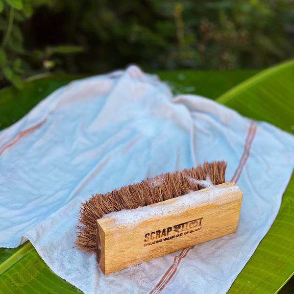 Scrapshala Plastic-Free Biodegradable Sturdy Natural Coir Floor/Laundry Brush