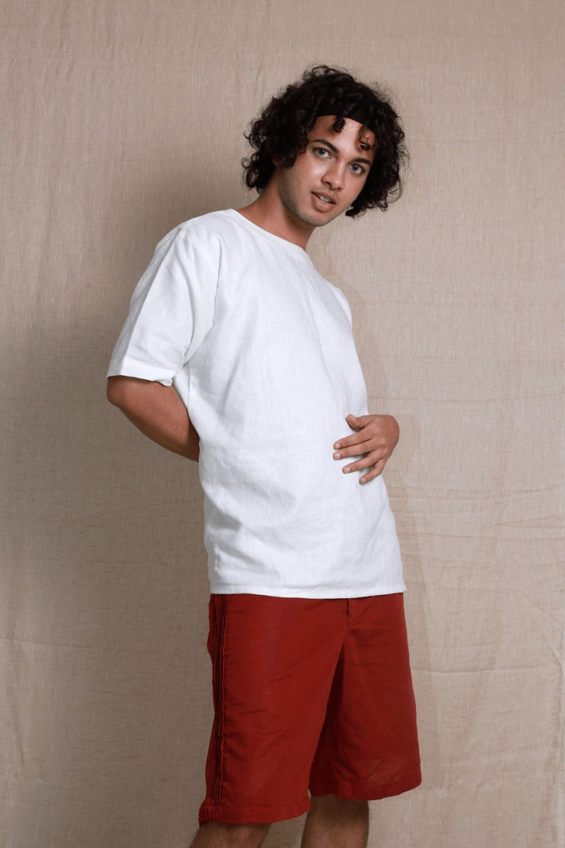 Asian In Me | Cotton-Linen Men's Maroon Shorts I Gump Pants