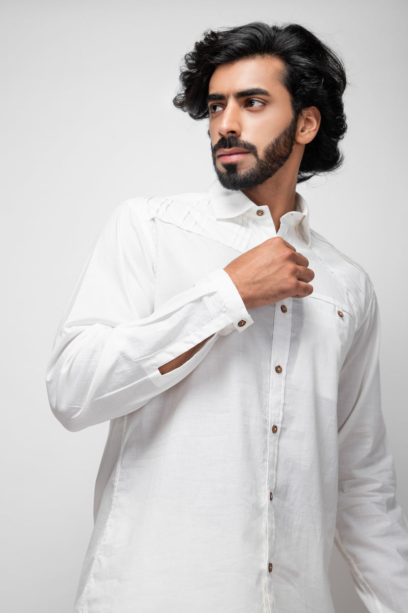 Sepia Stories Semeo Cotton Shirt in Off-White