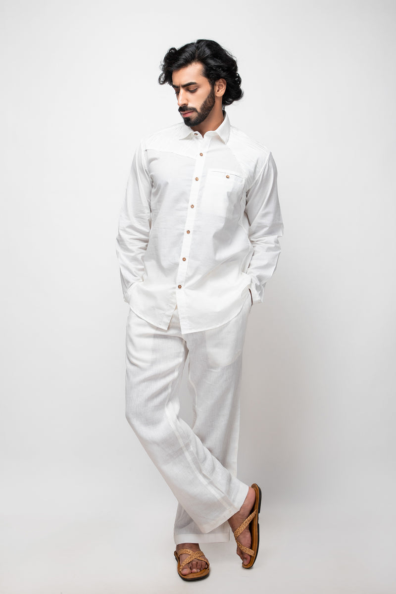 Sepia Stories Semeo Cotton Shirt in Off-White