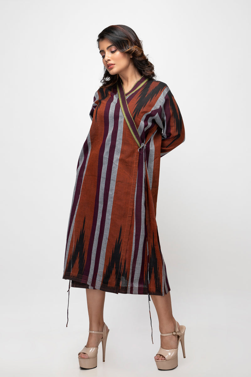 Sepia Stories Novas Cotton Dress in Brown