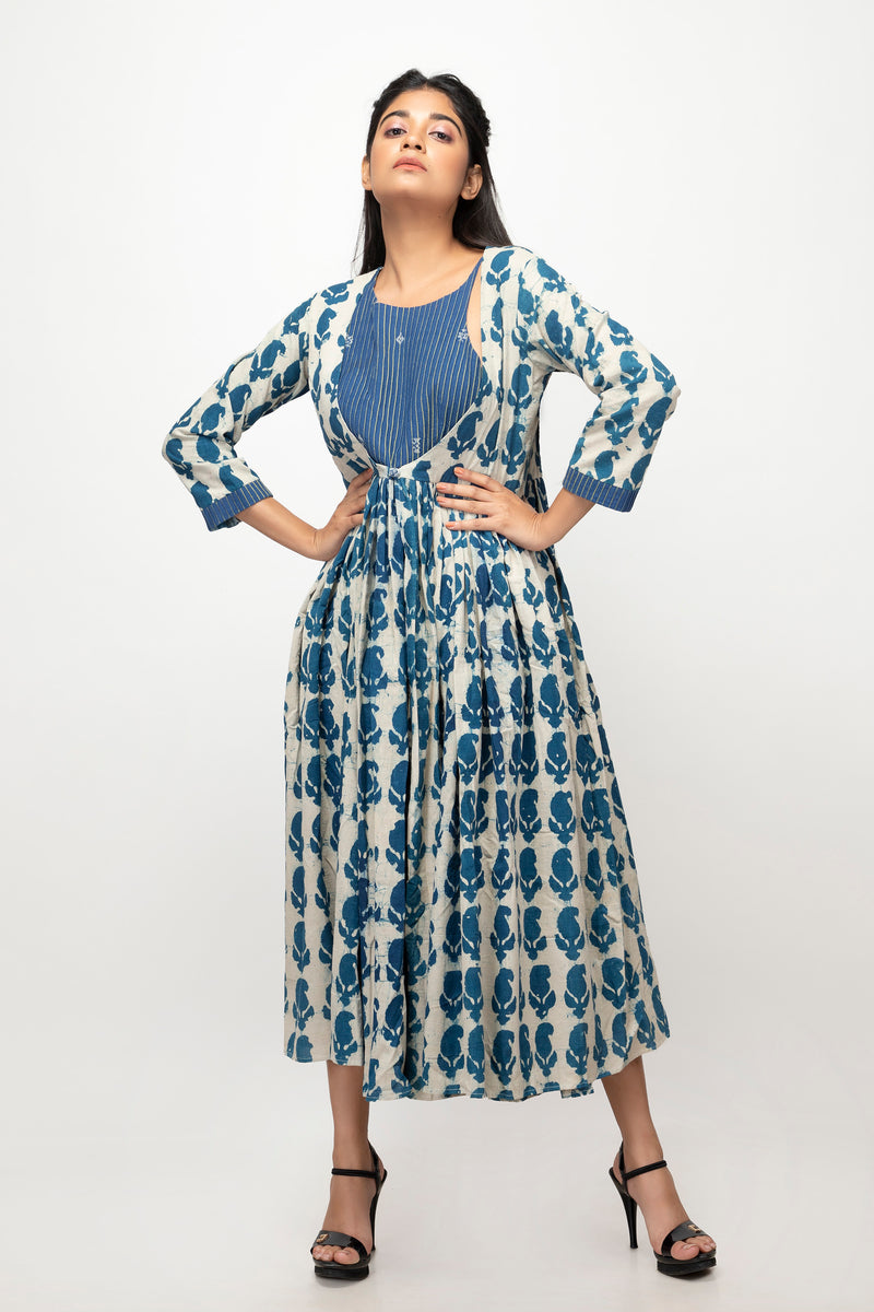 Sepia Stories Cadisaa Cotton Dress in Indigo