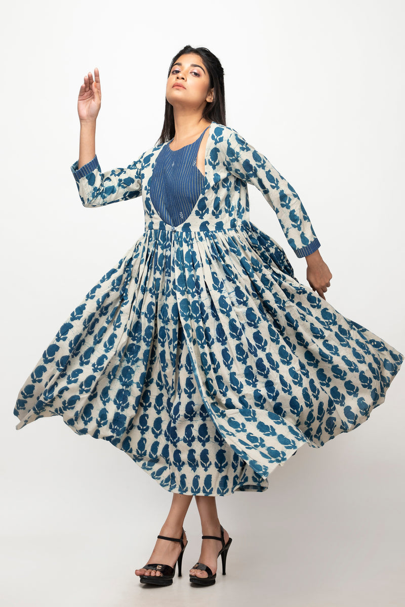 Sepia Stories Cadisaa Cotton Dress in Indigo