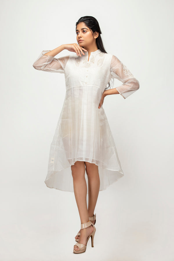 Sepia Stories Pipaa Silk Dress in Off-White