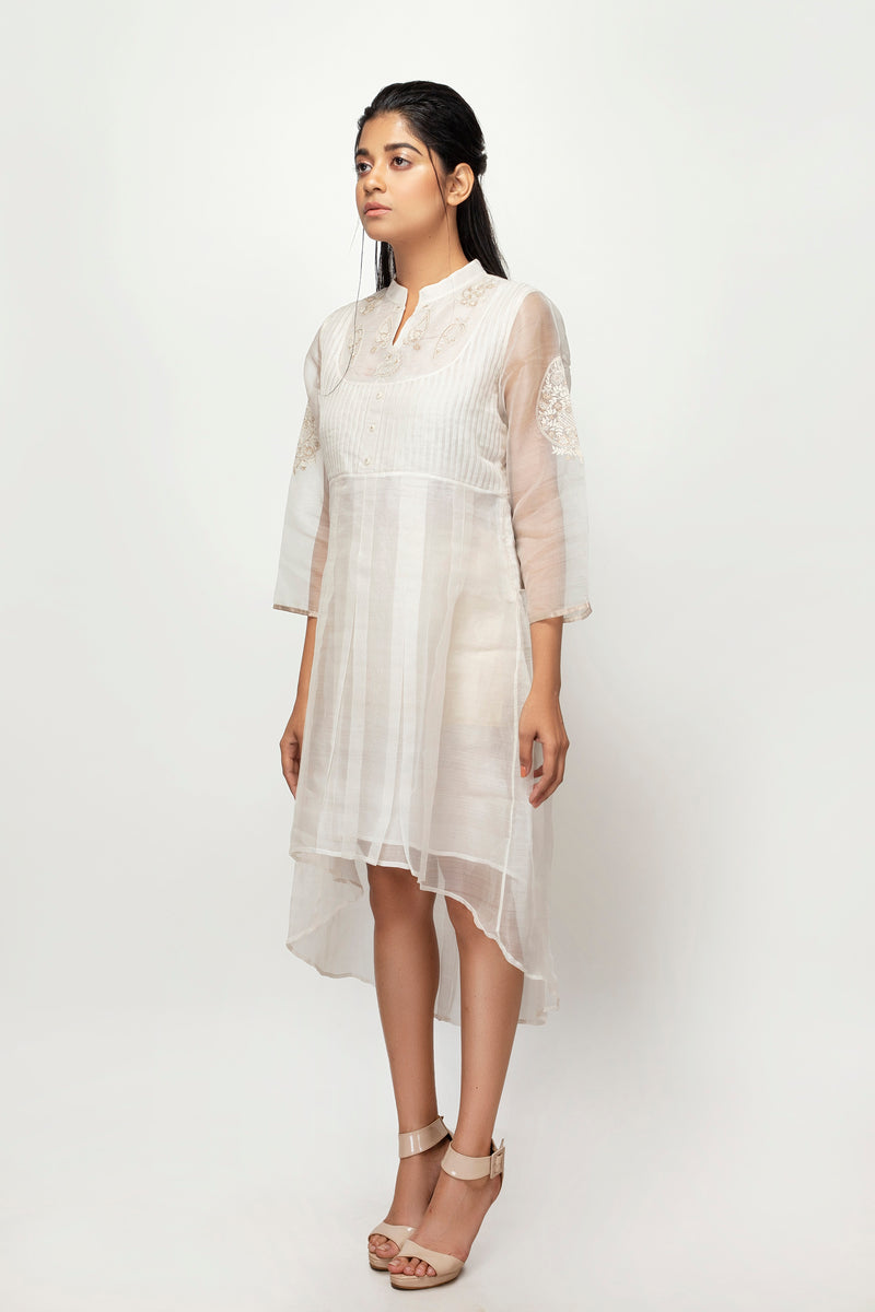 Sepia Stories Pipaa Silk Dress in Off-White