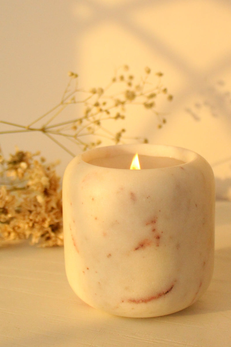 Byora White Aromatic Carrara Candle