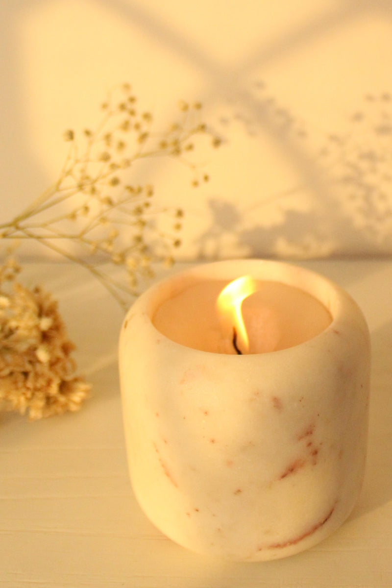 Byora White Aromatic Carrara Candle