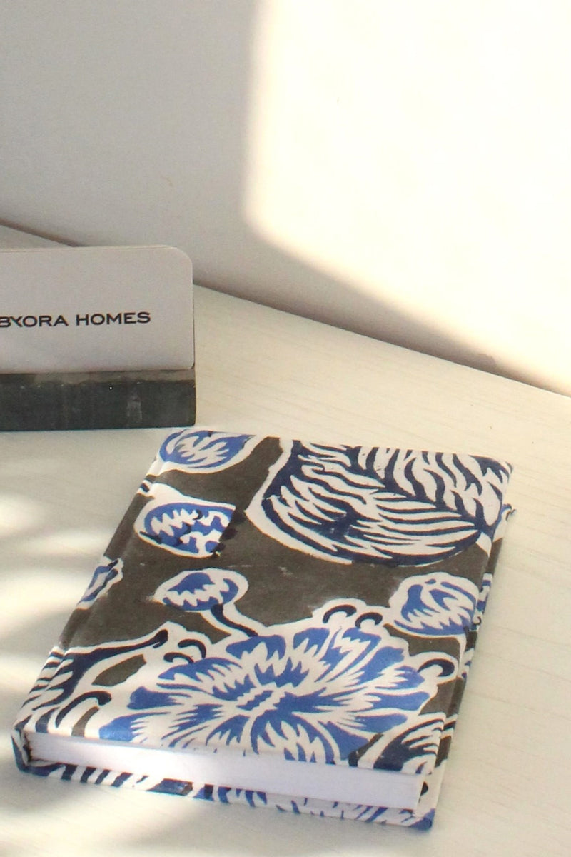 Byora Multicolor Blue Flowers Print Textile Diary