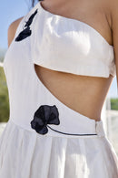 The Loom Art White Raven Handwoven Chanderi Silk Dress