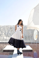 The Loom Art White Raven Handwoven Chanderi Silk Dress