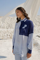 The Loom Art Steal Blue Co-ord (Set of 2) Handwoven Chanderi Silk Co-ord (Set of 2)